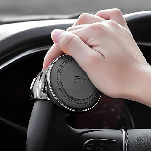 Zn Car Power Handle Black Leather - Wheel Spinner To Drive Heavy Handle, Steering Wheel Knob To Reduce Wrist Pain, Suicide Knob For Car, Boat, Tractor #TOP2