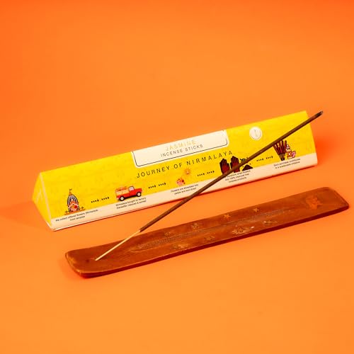 Image of Nirmalaya Rooh Rose & Jasmine Incense Sticks 80 Sticks | 100% Natural Charcoal-Free Agarbatti from Sacred Temple Flowers | Organic Handmade for Pooja, Meditation, Yoga & Aromatherapy