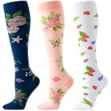 BISOUSOX Calze Compressione Graduata Donna Uomo 15-20 mmHg,Calze Contenitive per Migliorare la Circolazione Sanguigna,Calze Sportive e da Viaggio Lungo Raggio per Running,Volo e Uso Quotidiano 3 Paia