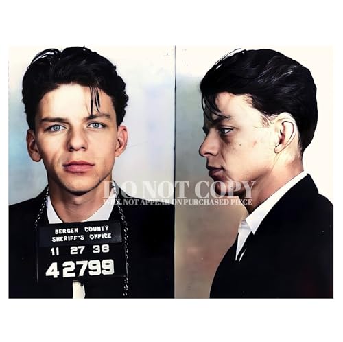 Foto de Frank Sinatra Mugshot de 11x14 pulgadas, decoración vintage ideal para amantes del jazz