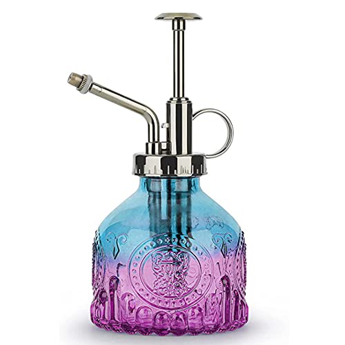 Bewässerungssprühflasche, Pflanzen Sprüher, Vintage Style Gießkanne, Mister-Gießkanne mit Bronze-Kunststoff-Top-Pumpe, für Zimmerpflanzen, Gartenpflanzen(Farbverlauf Blau-Lila) Cover