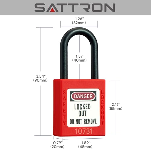 SATTRON Conjuntos de cadeados de bloqueio de segurança, compatíveis com OSHA, 5 fechaduras de identi