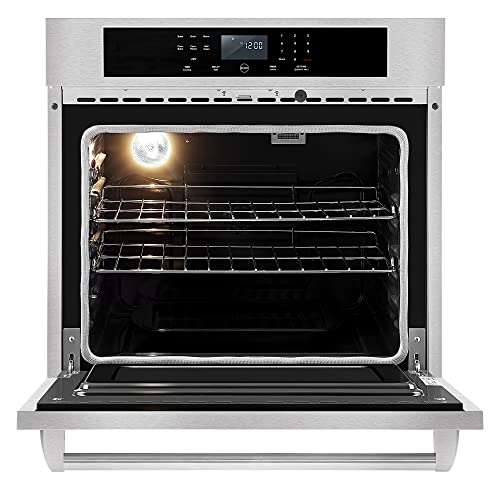 Image of Empava 30 inch Electric Single Wall Oven Built-in 12 Cooking Functions with LED Digital Display Self-Cleaning Convection Fan Touch Control in Stainless Steel, 30 Inch