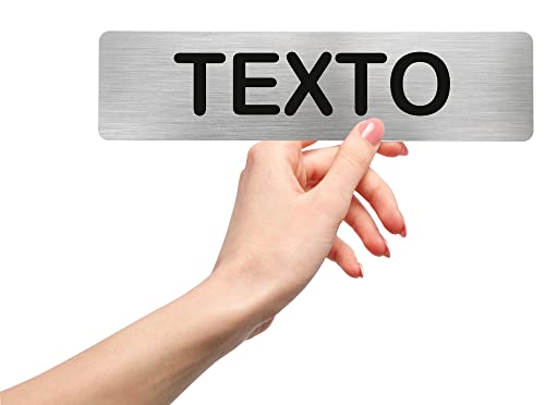 MovilCom® - Señal de acero inoxidable PERSONALIZABLE | Placa puerta | Señal informativa | Cartel Puerta 200X50mm