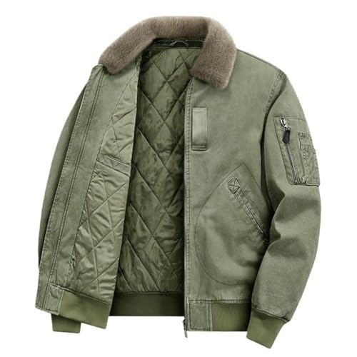 Chaqueta cálida acolchada resistente al desgaste y con cuello desmontable de hombre