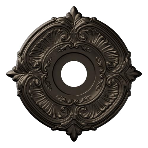 16"OD x 3 1/2"ID x 1"P Attica Thermoformed PVC Ceiling Medallion (Fits Canopies up to 5 5/8"), Metallic Black Night