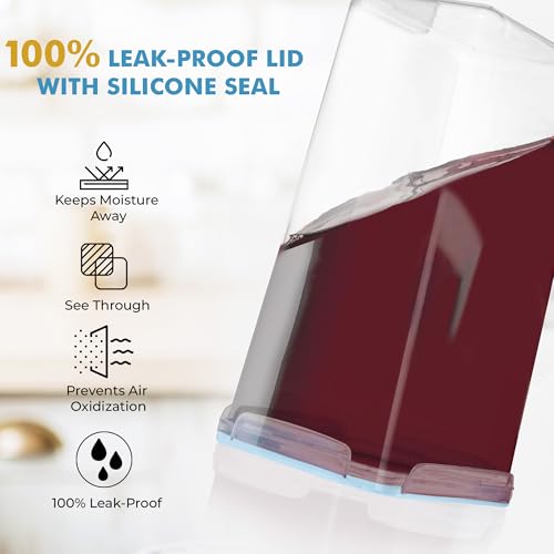 Image of Shazo 2 PC (9.5L | 321 Oz) Extra Large Bulk Food Storage Containers with Airtight Lids for Flour, Sugar, Rice, Cereal & Pasta - Leakproof, BPA-Free Plastic Canisters for Kitchen & Pantry Organization