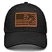 Simocked Fish American Flag Trucker Hat Fishing Hat - Fishing Gifts for Men - Snapback Baseball Cap