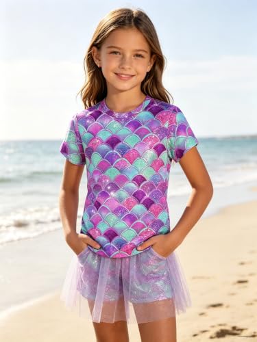 Image of ENLACHIC Girls Teens Pink Flamingo Printed Summer Short Sleeve T-Shirts Cute 3-16 Years