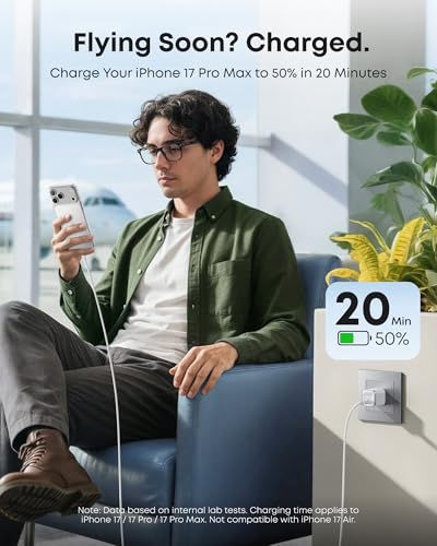 Image of Anker Nano 45W Type C Charger Fast Charging, Compact and Foldable Plug USB C Charger Block for iPhone 17 /16 Series, MacBook, Pixel 9, iPad, Samsung Galaxy S25 Ultra / S24 Series (6 ft Cable Included)