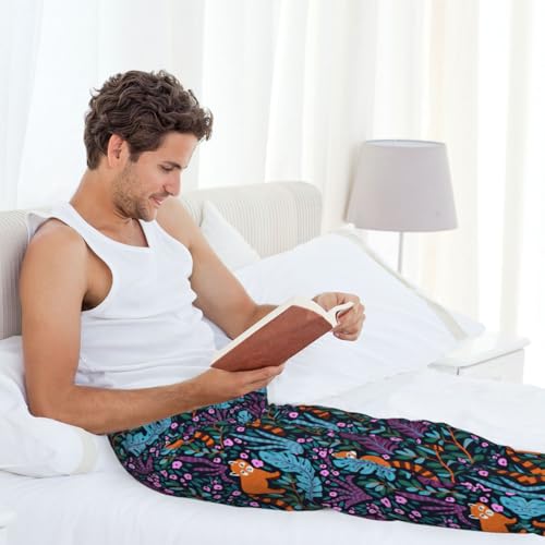 Pantalon de pyjama homme doux imprimé chat ample avec poches