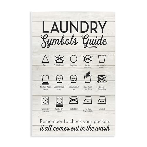 Stupell Industries Laundry Symbols Guide Typography Wall Plaque, 10x15, Multi-Color