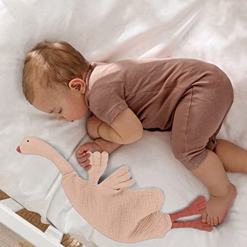 Image of lulumoon Goose Security Blanket: Muslin Lovey for Babies Travel & Daycare - Skin-Friendly Snuggle Toy for Self-Soothe