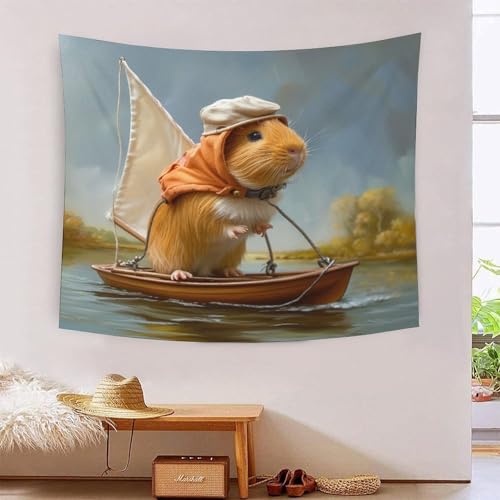 Tapisserie murale tissu cochon d'Inde au design original et doux