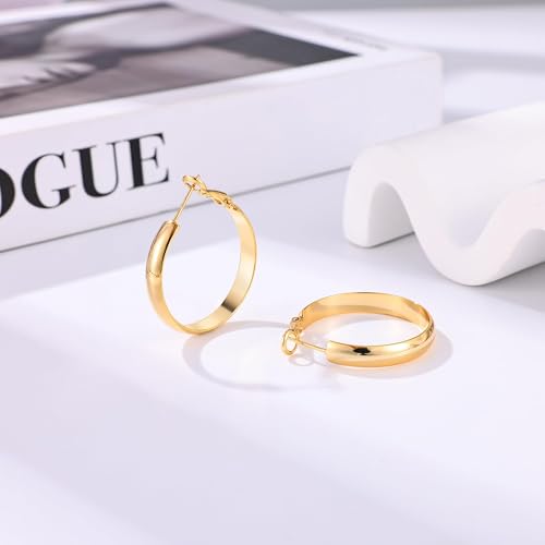 Image of Gacimy Gold Hoop Earrings for Women with 925 Sterling Silver Post