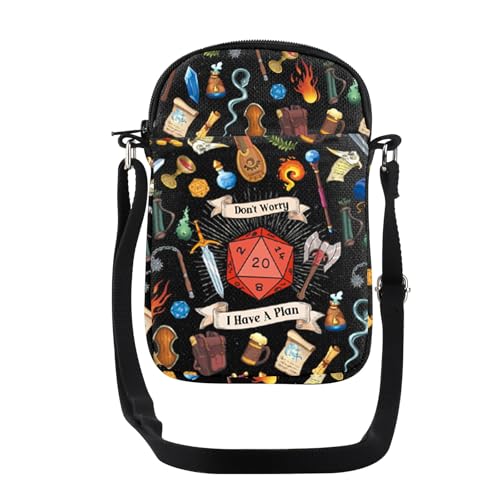JYTAPP Dice Crossbody Bag Don't Worry I Have A Plan D Bags D Role Playing Board Games Fans Gifts