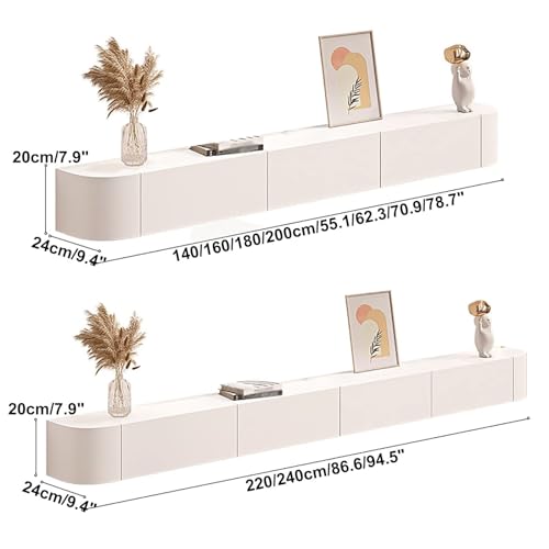 Rangement sous TV flottant de 140 cm pour optimiser les petits salons
