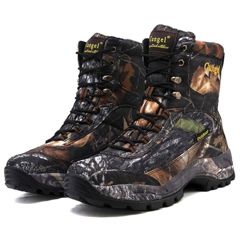 Image of Camo Hiking Boots for Men Waterproof Slip-Resistant Durable Breathable Hunting Boots for Men Perfect for Outdoor Activities Mens Hunting Shoes Heavy Duty Camouflage Boots