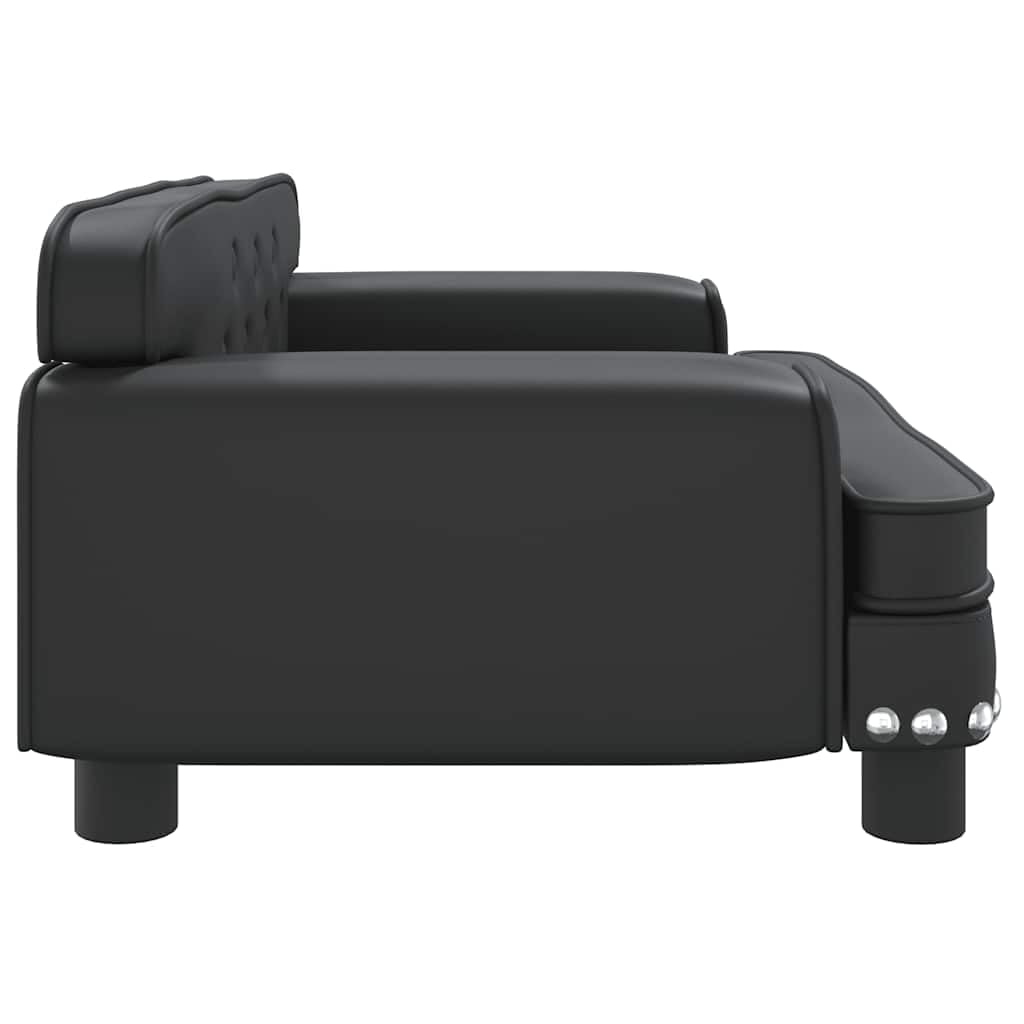 Hundebett Schwarz 70x45x30 cm Kunstleder,Tier- & Haustierbedarf,Haustierbedarf,Hundebedarf,Hundebetten,Schwarz,7.45 kg-171889