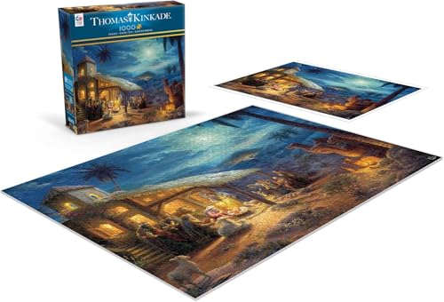 Ceaco - Puzzle Thomas Kinkade Christmas Nativity de 1000 Piezas para Adultos | Arte de Thomas Kinkade, Hecho en USA, Cartón Reciclado, Tamaño Terminado 26.5 x 19 in, Incluye Póster miniatura 4