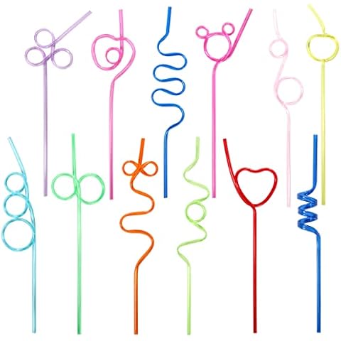 36 Pcs Crazy Straws, Colorful Funny Straws for Kids Reusable Silly Straws for Kids, Great for Parties and Birthday Party Cover