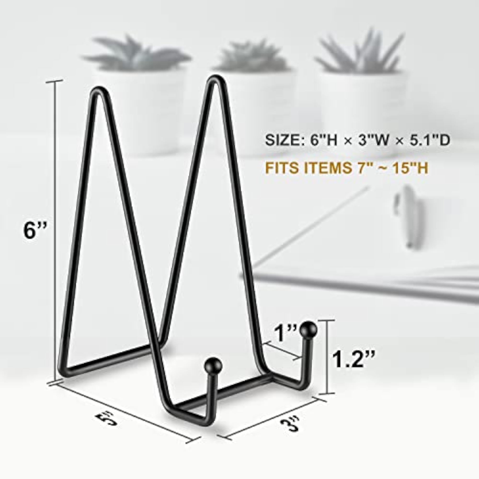 5 Pack 6 Inch Plate Stands for Display