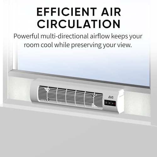 EVO Window Fan Air Circulator with Remote Control (Fits Up To 40" Windows) – Multi-Directional Airflow, Adjustable Fan Speed, and Low Profile - Thumbnail 2