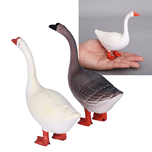 Shanrya Simulations-Tiermodell, langlebige sichere süße geschmacklose Gänse-Ornamente für(Graue Gans + Weiße Gans 2… – Bild 4