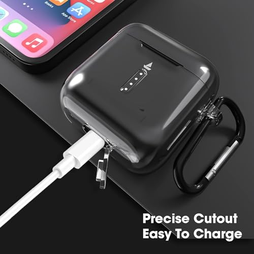 Image of Sounce Earphone Case Cover Compatible with Boat Airdopes 141, Soft Silicone Skin Case Cover Shock-Absorbing Protective Case with Keychain [Front LED Visible] - Transparent
