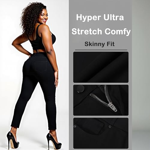 Women Dress Pants Slim Fit Stretch Comfy Business Casual Work Pants Skinny Leg with Pocket2