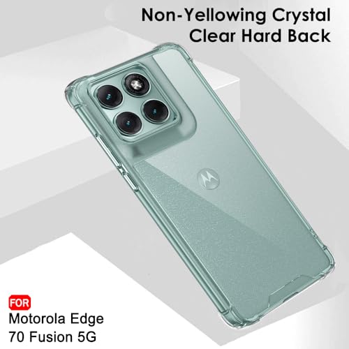 Image of TheGiftKart Crystal Clear Back Cover Case for Motorola Moto Edge 70 Fusion 5G | 360 Degree Protection | Shock Proof Design | Transparent Back Case Cover (PC & TPU, Transparent Bumper)
