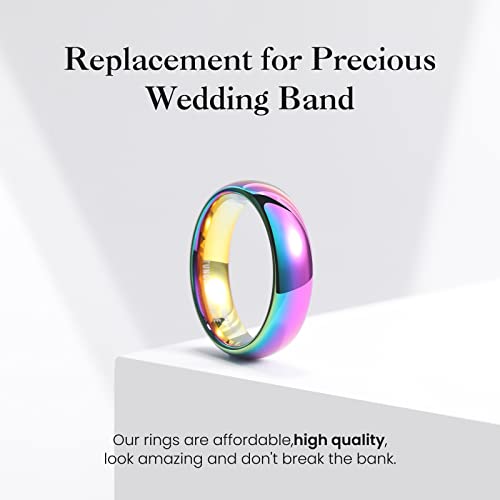 Image of King Will Men's Women's Tungsten Carbide Ring 24k Gold Plated Rose Gold Plated Domed Polished Finish Wedding Band