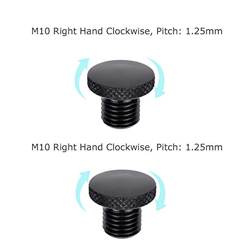 M10 Motorcycle Mirror CNC Aluminum Blanking Plugs Screws with Anodic Oxidation: 10mm: 2 x clockwise (10mm 2 x Right Thread) - Thumbnail 2