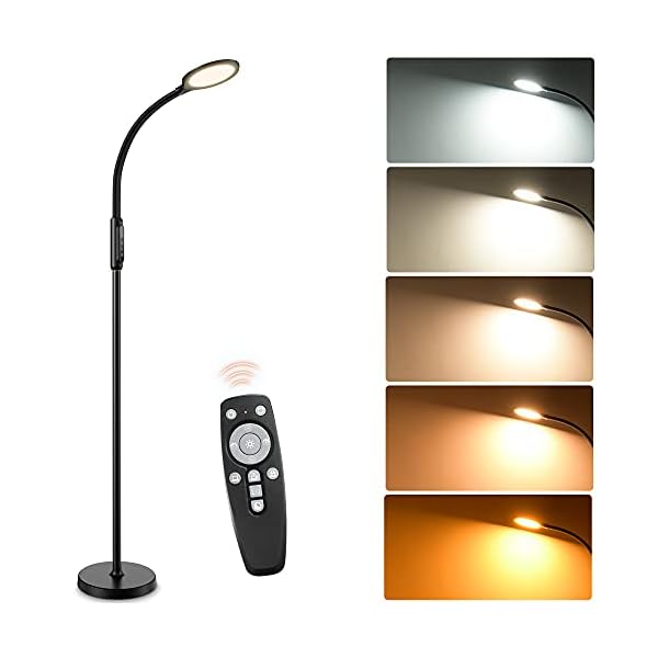 Stehlampe Dimmbar 18W mit 10 Helligkeiten & 10 Farben, Höhenverstellbare Stehleuchte mit Fernbedienung und Touch…