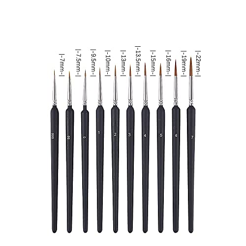 Image of Acrylic Paint Brushes Set Fine Detail Artist Brush Kit (00000, 000, 0, 2mm) with Thin Liner, Point & Blender Brushes Professional Painting Brush Set for Acrylic, Art, Craft & Miniature Detail Work(11)