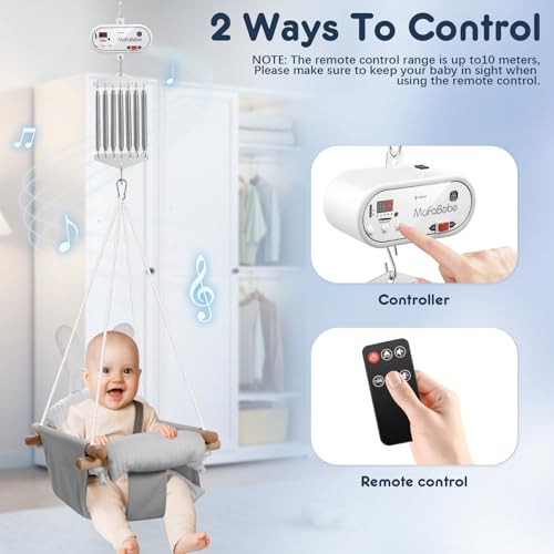 Strixorn Elektrische Babyschaukel Controller für Neugeborenes, Federwiege Motor Belastbarkeit 19 kg mit Fernbedienung, Hängende Babywippensteuerung mit Timer-Funktion und Musik Einstellbar