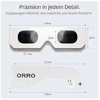 ORRO Sonnenfinsternis-Brillen 40 mm, 2er-/6er-/12er-Pack, Weiß, Zertifizierter Augenschutz, EN ISO 12312-2:2015 geprüft, CE-gekennzeichnet für direkte Sonnenbeobachtung – Moderne Passform – Ansicht 6