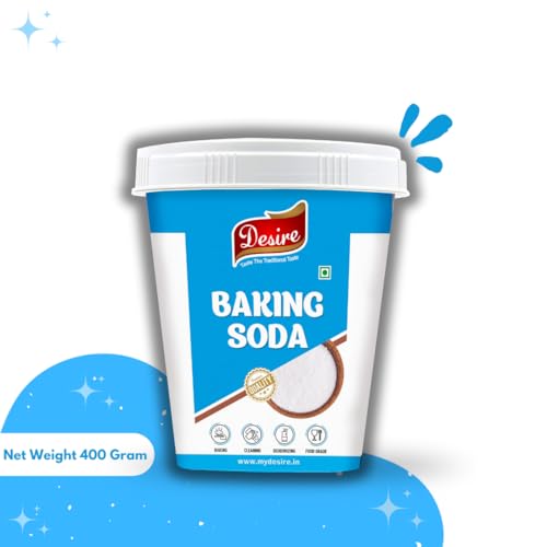 Image of Desire Baking Soda 400 Gram Jar |Pure & Versatile for Baking, Cleaning, and Deodorizing |Perfect for Cakes, Cookies, and Breads|Natural Cleaner for Kitchen, Bathroom, and More
