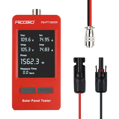 FrogBro 1800W Solar Panel Tester &ndash; PV Multimeter with Smart MPPT & HD OLED Display for Solar Panel...