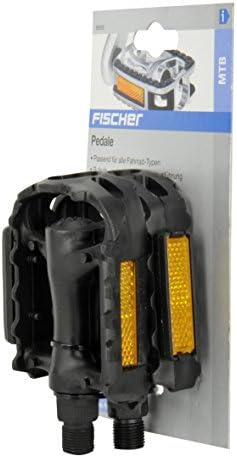 FISCHER MTB Plastic Pedals, Fits All Bike Types, Non-Slip And Non-Slip Includes Reflectors, Black