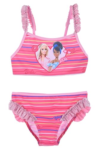 Barbie Bikini para Niña, Diseño Muñecas Bañador de Dos Piezas, Bañador Infantil, Talla 6 Años | Fuchsia