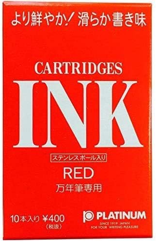 Platinum Fountain Pen Cartridge Ink SPSQ-400 Red 10 Pack [x 7 Pack]
