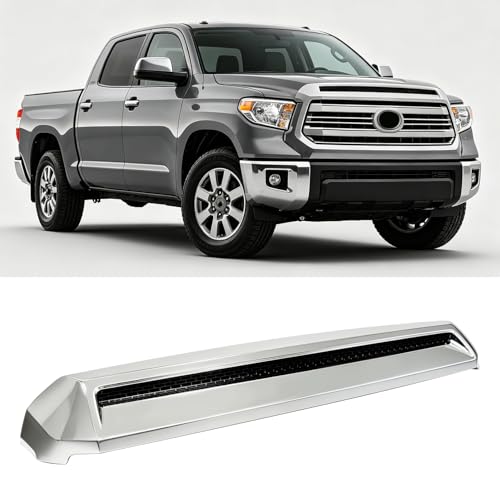 VOMODAONEA Front Upper Hood Bulge Molding Grille Trim Compatible with 2014-2021 Toyota Tundra Hood Scoop Molding Grill Trim Replacement for 76180-0C030 (Chrome)