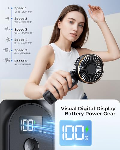 Handventilator Tunise tragbarer Mini-Ventilator mit 4000mAh Akku