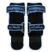 Sanabul Essential Kickboxing Shin Guards with Hook & Loop Straps Shin Pads for MMA Muay Thai and Martial Arts - Metallic Blue, S/M