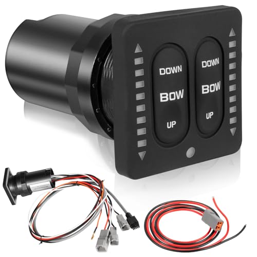 15170-001 Trim Tab Switch LED Integrated Indicator Tactile Kit with Pigtail Replacement Fit for Lenco Marine Single Actuator System