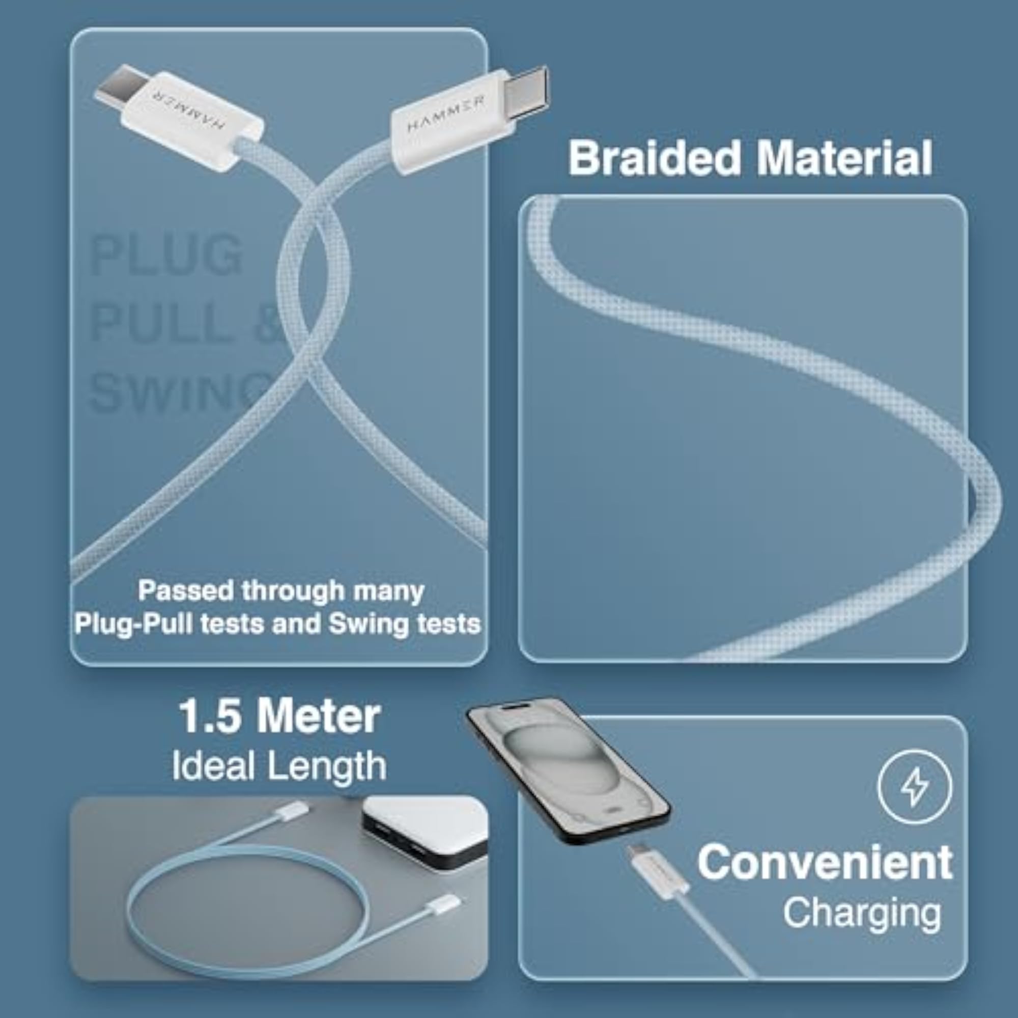 Type C to Type C Braided Charging Cable