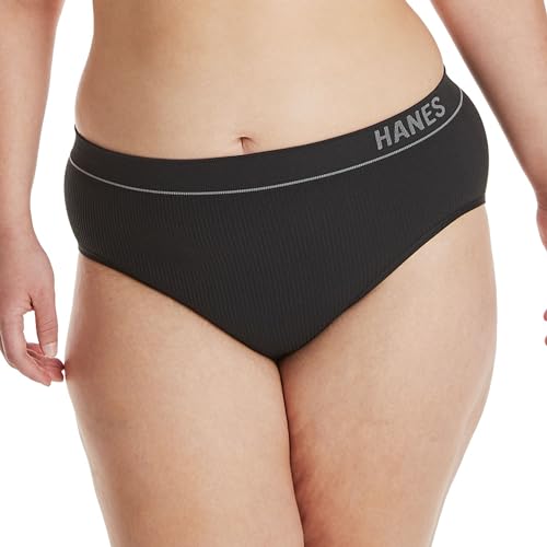 Hanes Women's Originals Hi-Leg Bikini Underwear, Seamless Rib Bikini, Assorted Colors, 6-Pack2