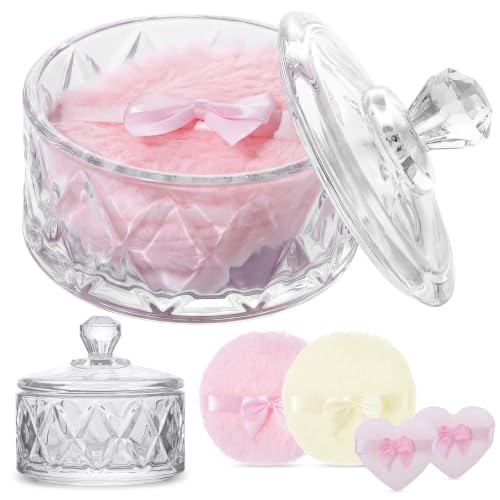 Pimoys 5-Piece Dusting Powder Container with Puff Set Pink