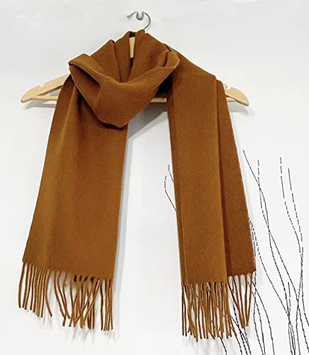 Maruyama Long Scarf, Wool Muffler, 100% Wool, Warm And Comfort, Size;12X71 Inch, Model B0102 (Brown) #TOP1